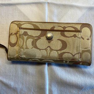 Coach canvas long zip around wallet